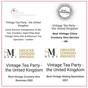 2021 Awards - Claire Phan Best Vintage China Hire & Afternoon Tea Specialist